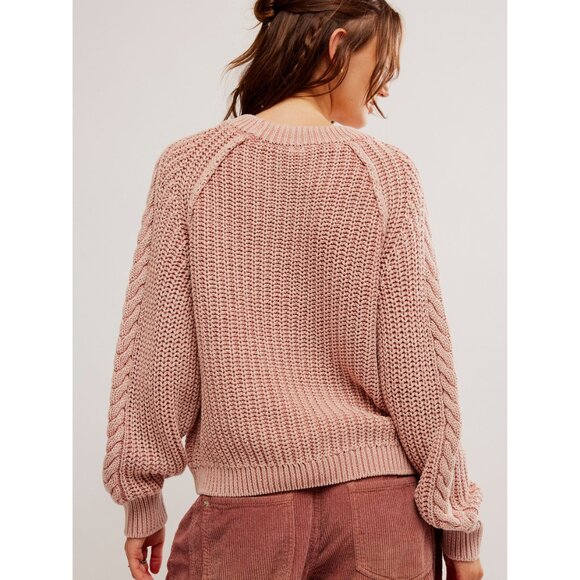 FREE PEOPLE Frankie Cable Sweater /
Misty Rose - Picture 3 of 9